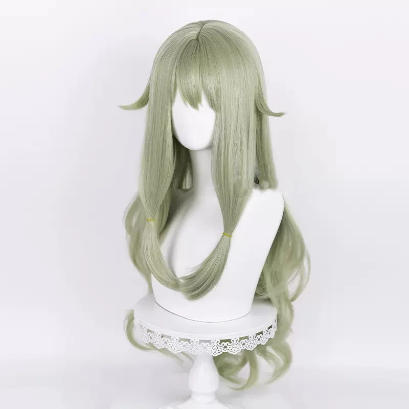 L-mail-Peluca de cabello sintético SEKAI, accesorio de juego de escenario colorido, Kusanagi Nene, Cosplay, PJSK, 80cm, verde ondulado, resistente al calor