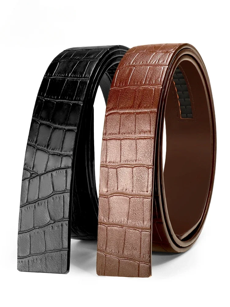 Belt men's genuine leather headless new crocodile pattern belt does not take the lead