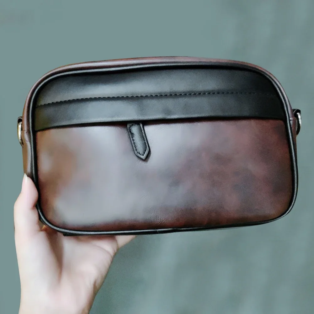 Luxe Zakelijke Schoudertas Voor Ontwerp Geruit Pu Lederen Messenger Tas Casual Rits Kleine Vierkante Sling Tassen