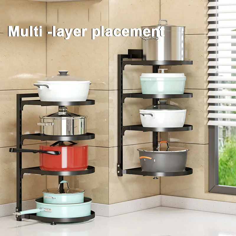 Kitchen Rack Pot Storage Multi-layer Pot Pan Organizer For Cabinet Kitchen Holder Pans Pots Lid Organizer Rack Kitchen Accessori