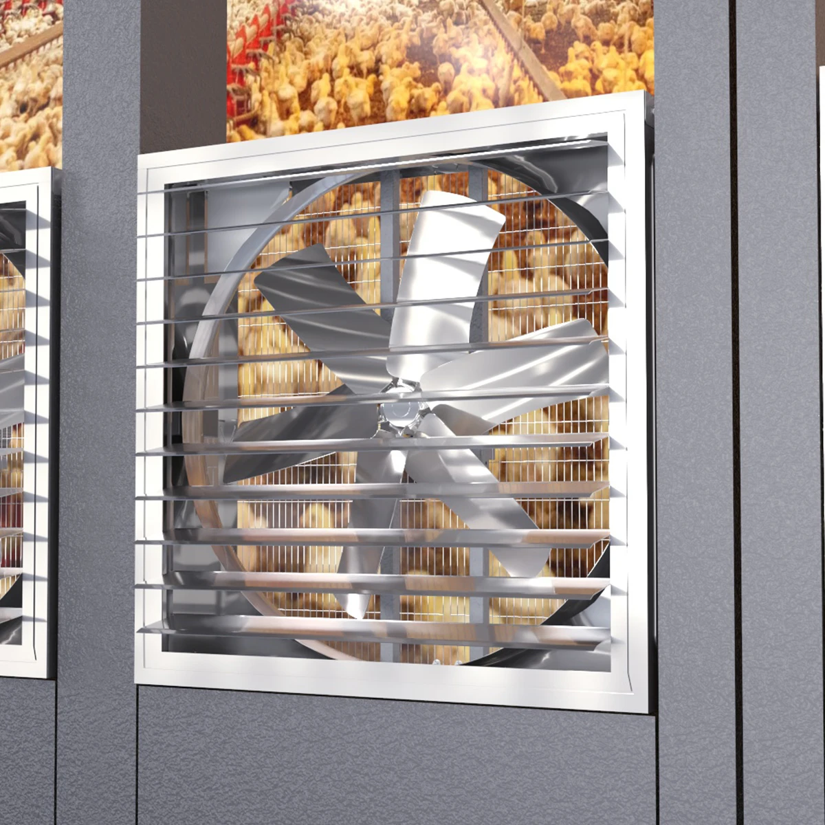 #￥Energy Saving Box Poultry Farm Exhaust Fan Warehouse Greenhouse Ventilation Fan Industrial Cooling Heavy Duty Wall Mounted Fan