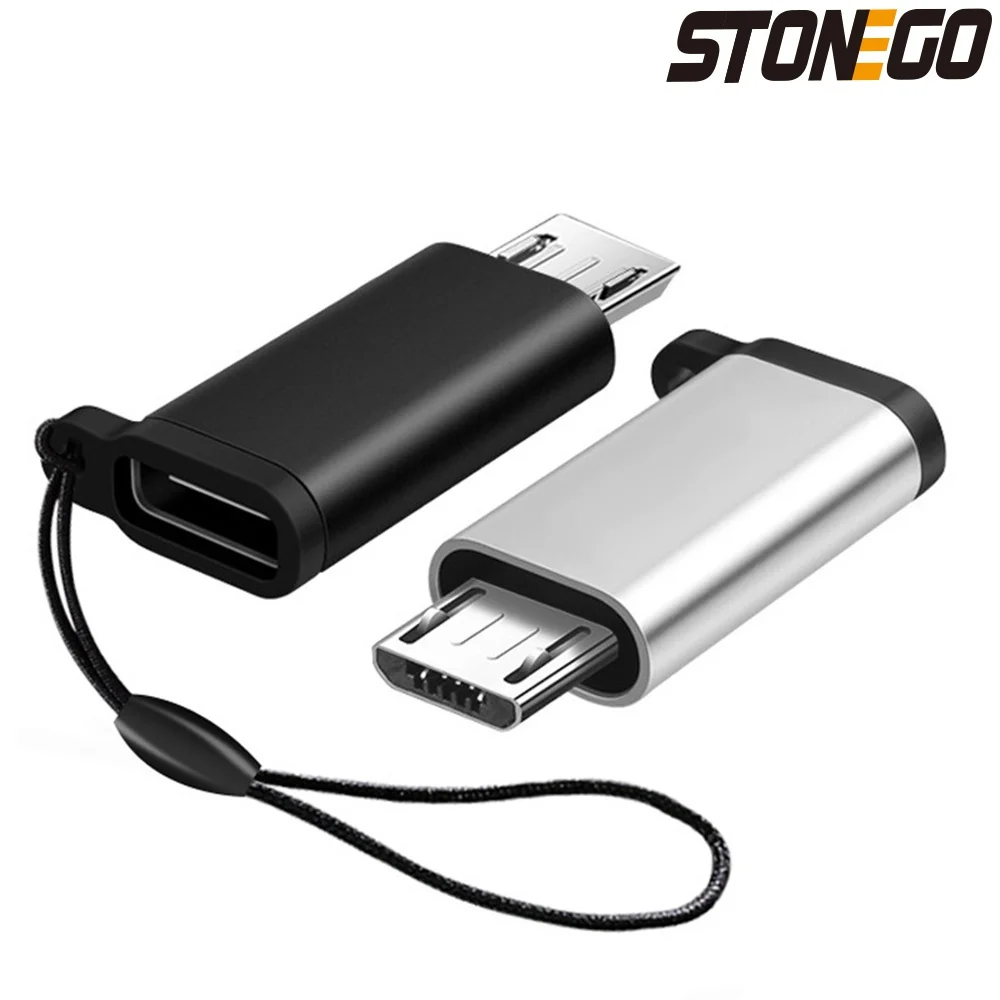 STONEGO Type C to Micro USB Adapter, Type C Female to Micro USB Male Convert Connector Support Charge Data Sync Compatible with