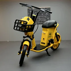 1:8 Shared Electric Bicycle Alloy Diecast Toy Share-bike Model Rubber Tyre Sound Light Bike-sharing Models Toy For Boy Kids Gift