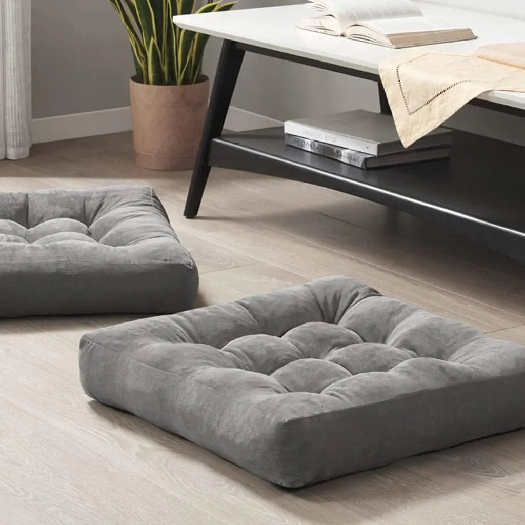 

Meditation Floor Pillow Set of 2, Square Corduroy Cushion for Reading Nook, Living Room, 22x22 Inch