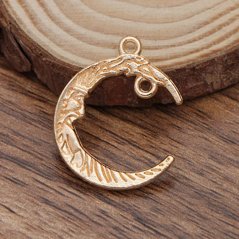 BoYuTe (50 Pieces/Lot) 26*21mm Alloy Moon Charms Pendant DIY Jewelry Accessories Hand Made Materials