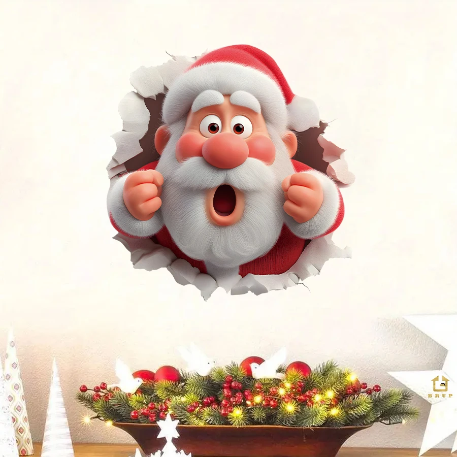 Cartoon Santa Claus Wand Aufkleber Für Schlafzimmer Wohnzimmer Eingang Halle Hause Dekoration Wand Aufkleber Abnehmbare PVC Hause Aufkleber