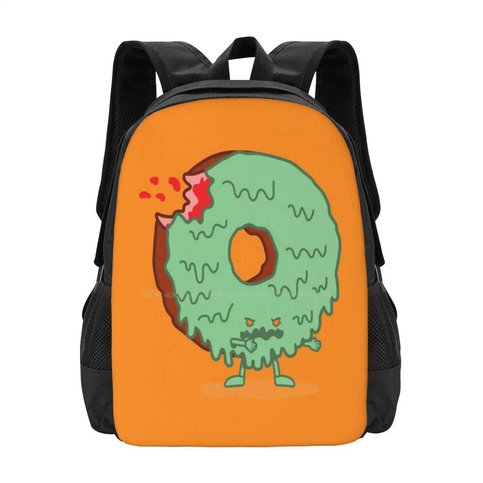 The Zombie Donut Large Capacity School Backpack Laptop Bags Jelly Filling Vector March Of The Donuts Walking Zombie Halloween