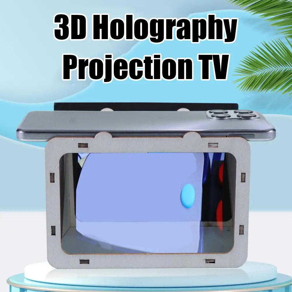 Mini budgétaire TV holographique 3D en bois, présentoir mobile en carton pour home cinéma, smartphone, accessoires U0B1