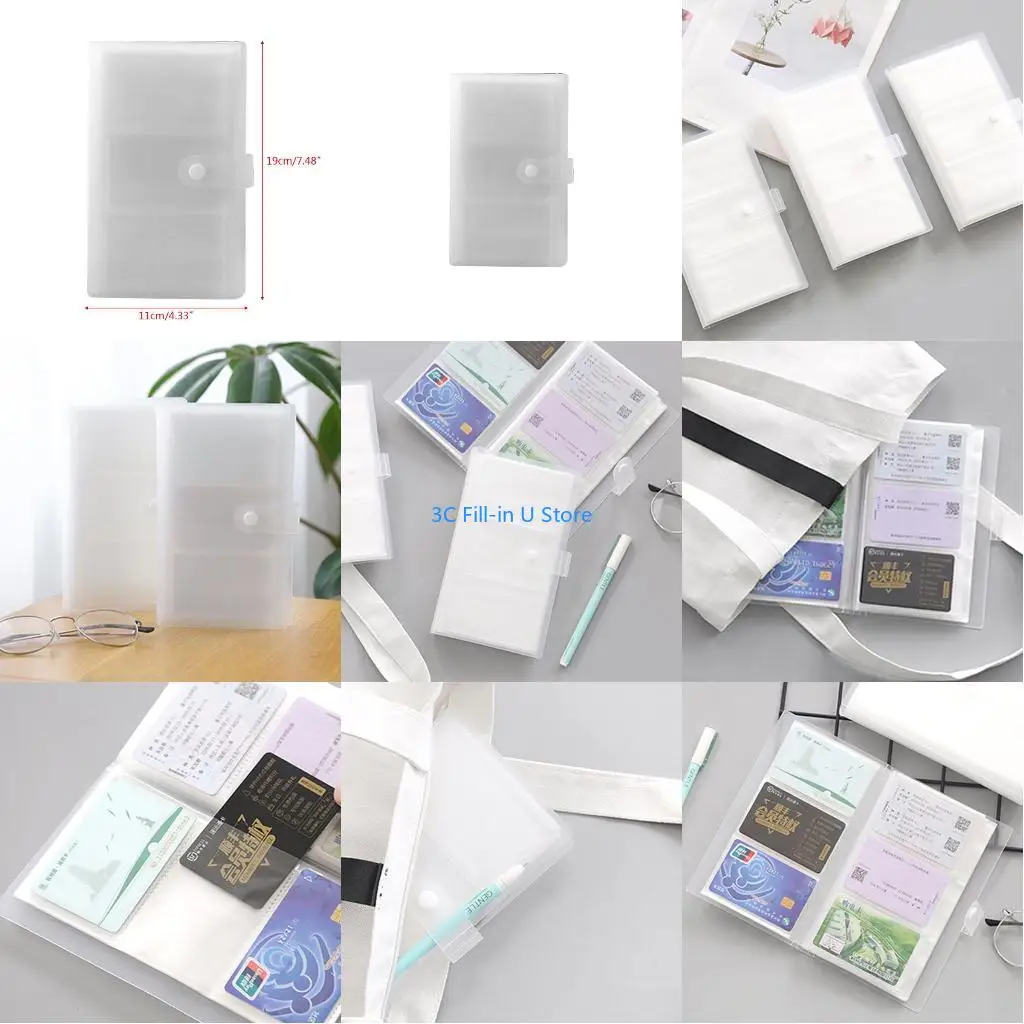 G8TA 240 Slots Transparent PP Cover Business Card Book Large Capacity Holders