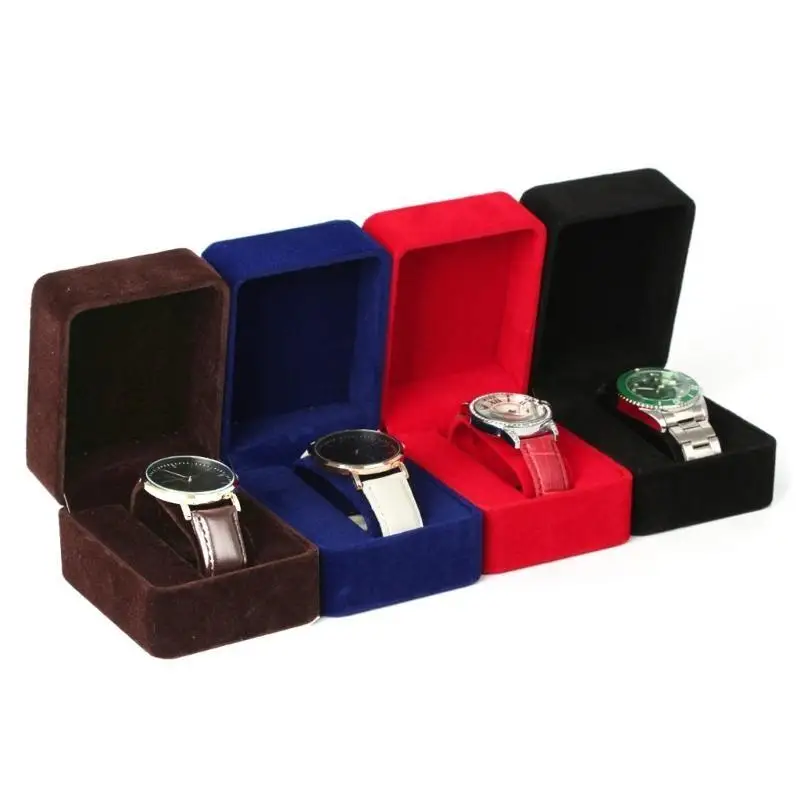 A52E Flannelette Uhr Reiseetui Handgefertigte Schmuck Aufbewahrungsbox Uhren Halter Box – Detail 4