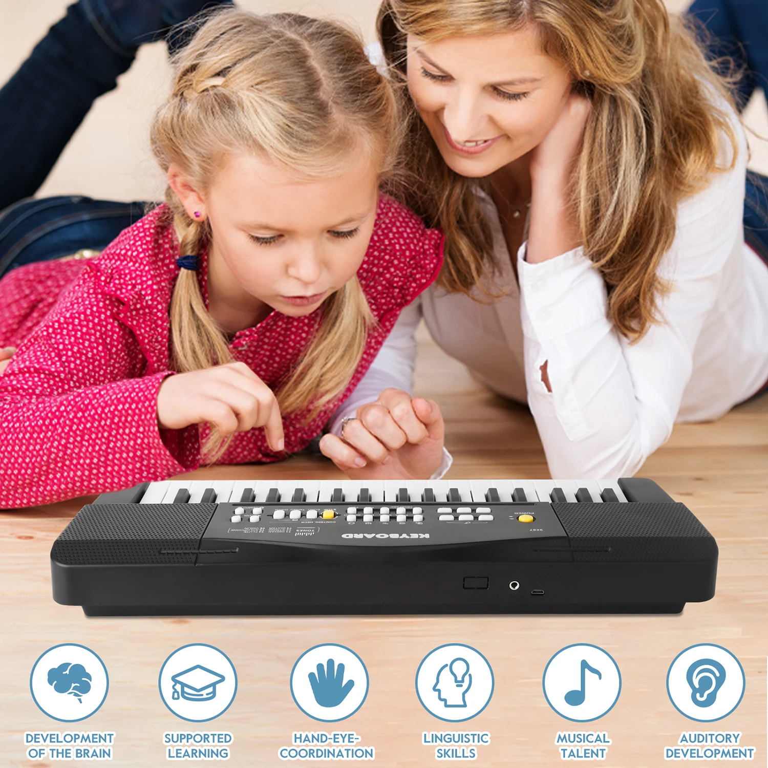 

37 Keys Kid Piano with Microphone Electronic Piano Simulation Keyboard Piano Children Early Learning Educational Instruments