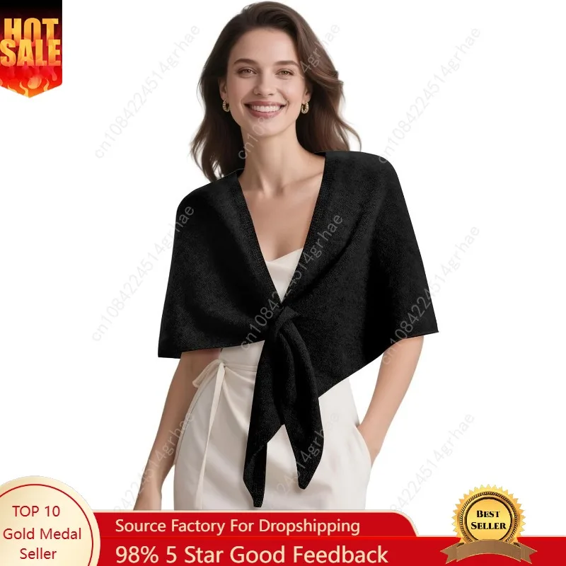 

Pashmina Wraps for Women Poncho Shawls for Evening Dresses Top Casual Knitted Triangle Cashmere Scarf for Winter