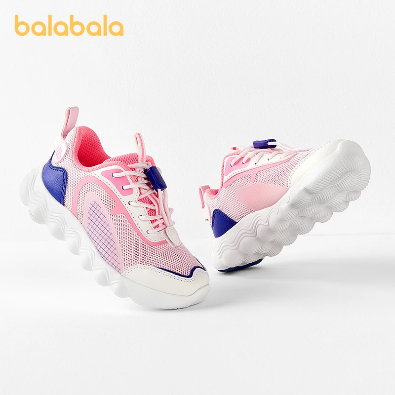 Balabala Shoes Boys Girls Sports Shoes Casual Shoes 2024 Spring Autumn New Breathable Shoes Young Children Medium Large Children