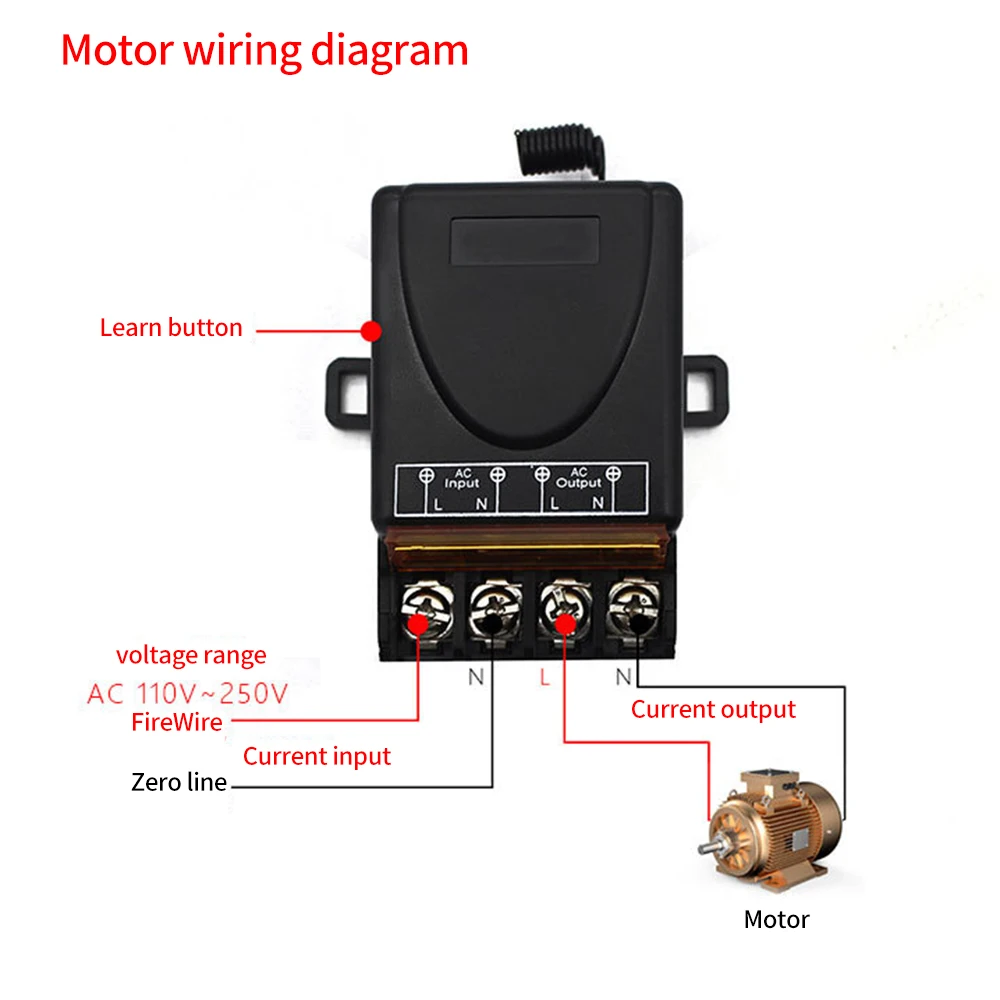 Interruptor de controle remoto sem fio, RF Relé Receptor, On Off Transmissor para Lâmpada Aparelho Elétrico, AC 220V, 30A, 1CH, 433MHz