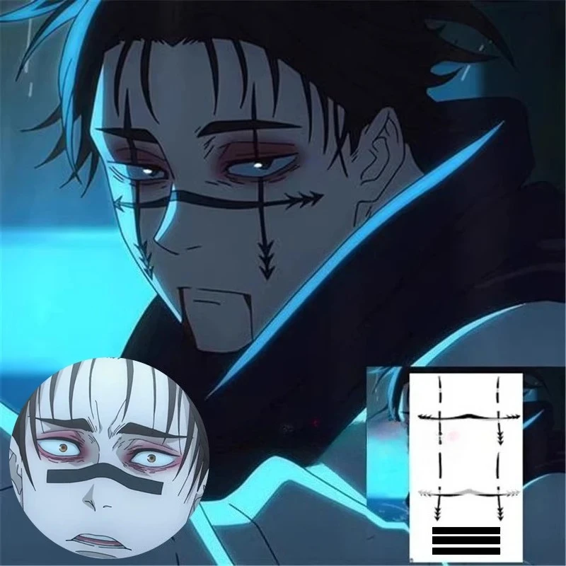 Autocollant de tatouage Choso, Anime Jujutsu Kaisen Saison 2, accessoires de cosplay, autocollants pour fête d'Halloween, hommes et femmes