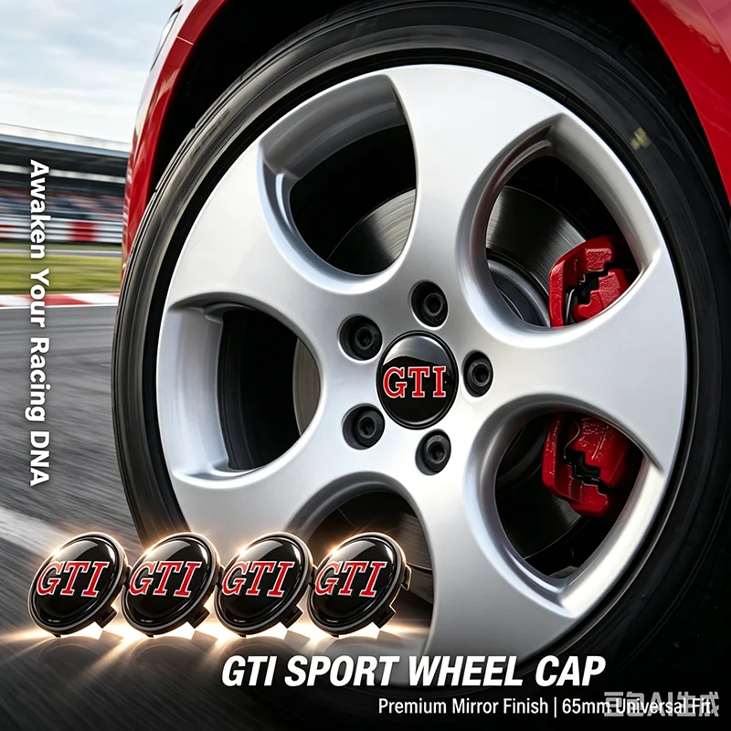 Emblemas e Tampas de Centro de Roda para Carros, Acessórios Automotivos para VW GTI Polo Passat B5 B6 B7 T4 T5 Golf 4 5 6 Tiguan Jetta Gol