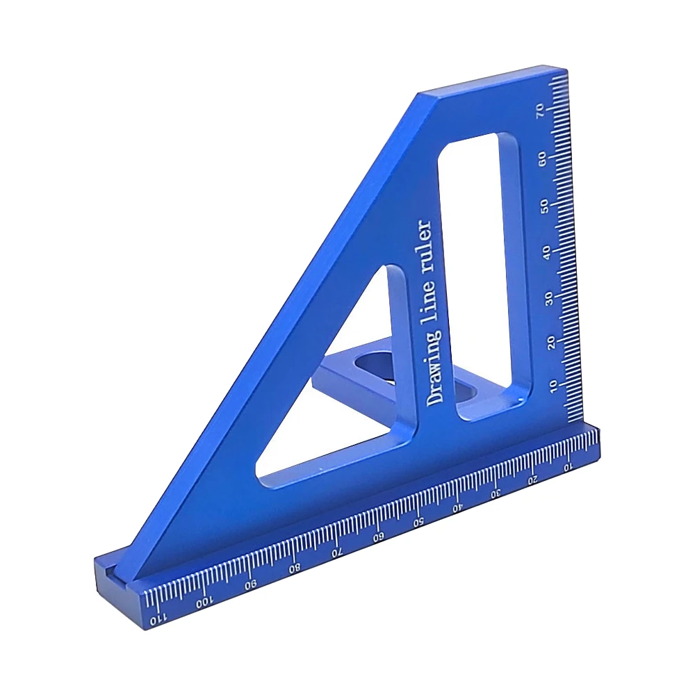 Rapporteur carré de travail de calcul carré de charpentier, règle triangulaire d'onglet en aluminium, 3D, multi-angle, disposition résistante à 45/90