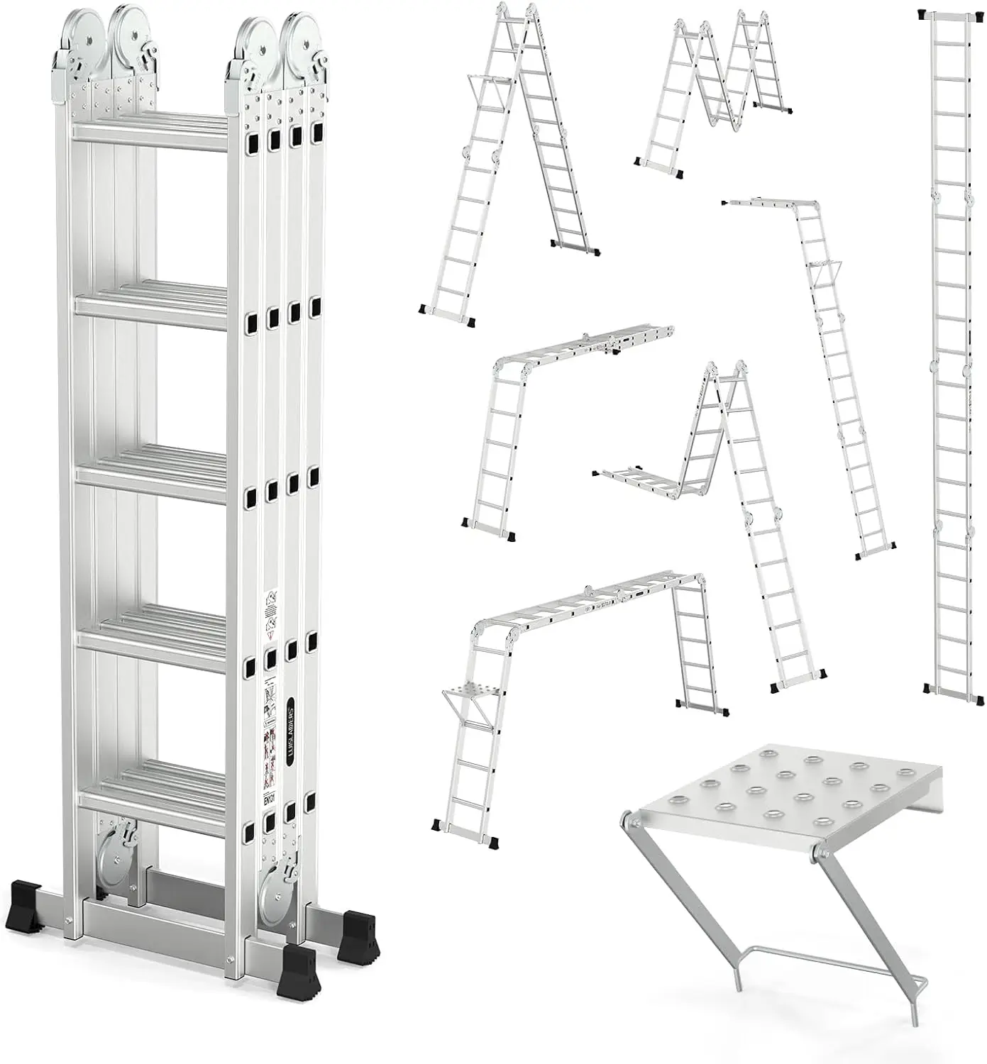 Folding Ladder Multi-Purpose Aluminium Extension 7 in 1 Step Heavy Duty Combination EN 131 Standard