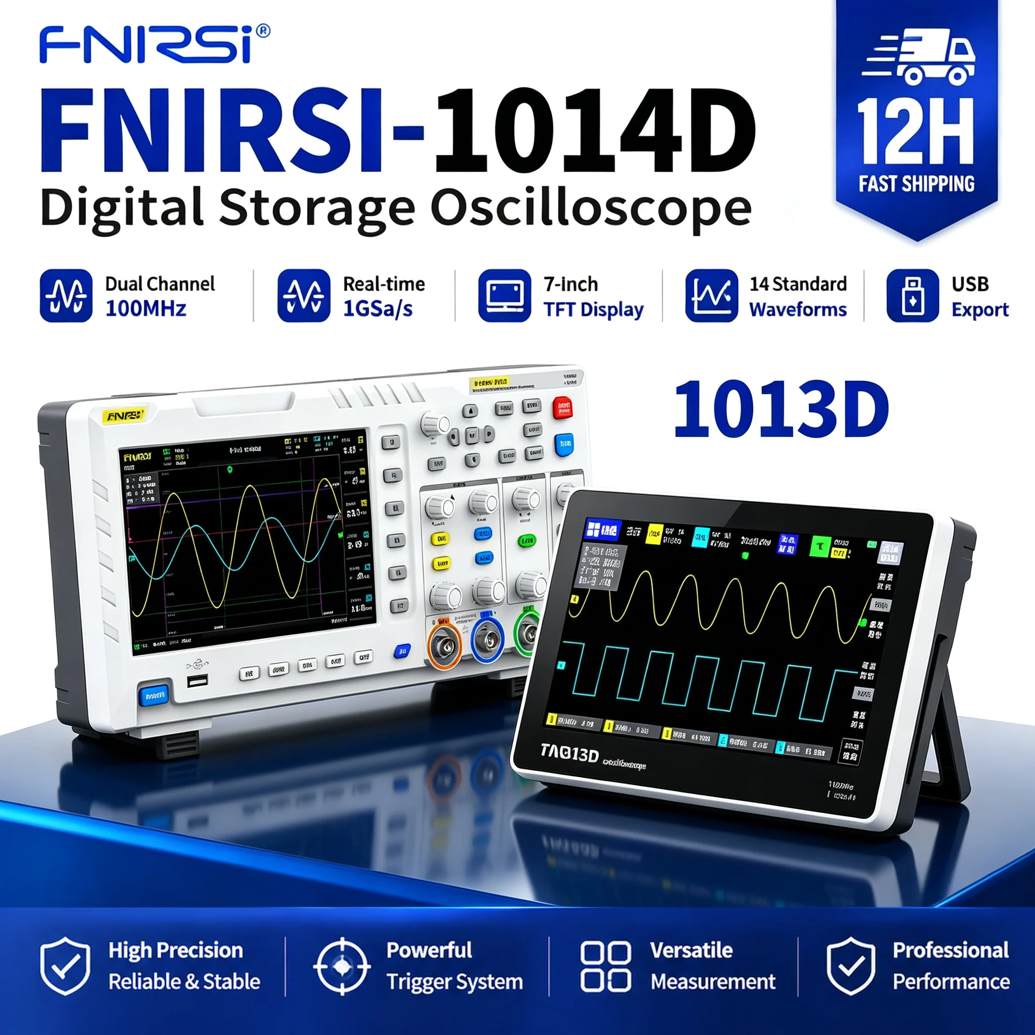Digital Storage Oscilloscope 100Mhz - FNIRSI 1013D 1014D Портативный цифровой осциллограф