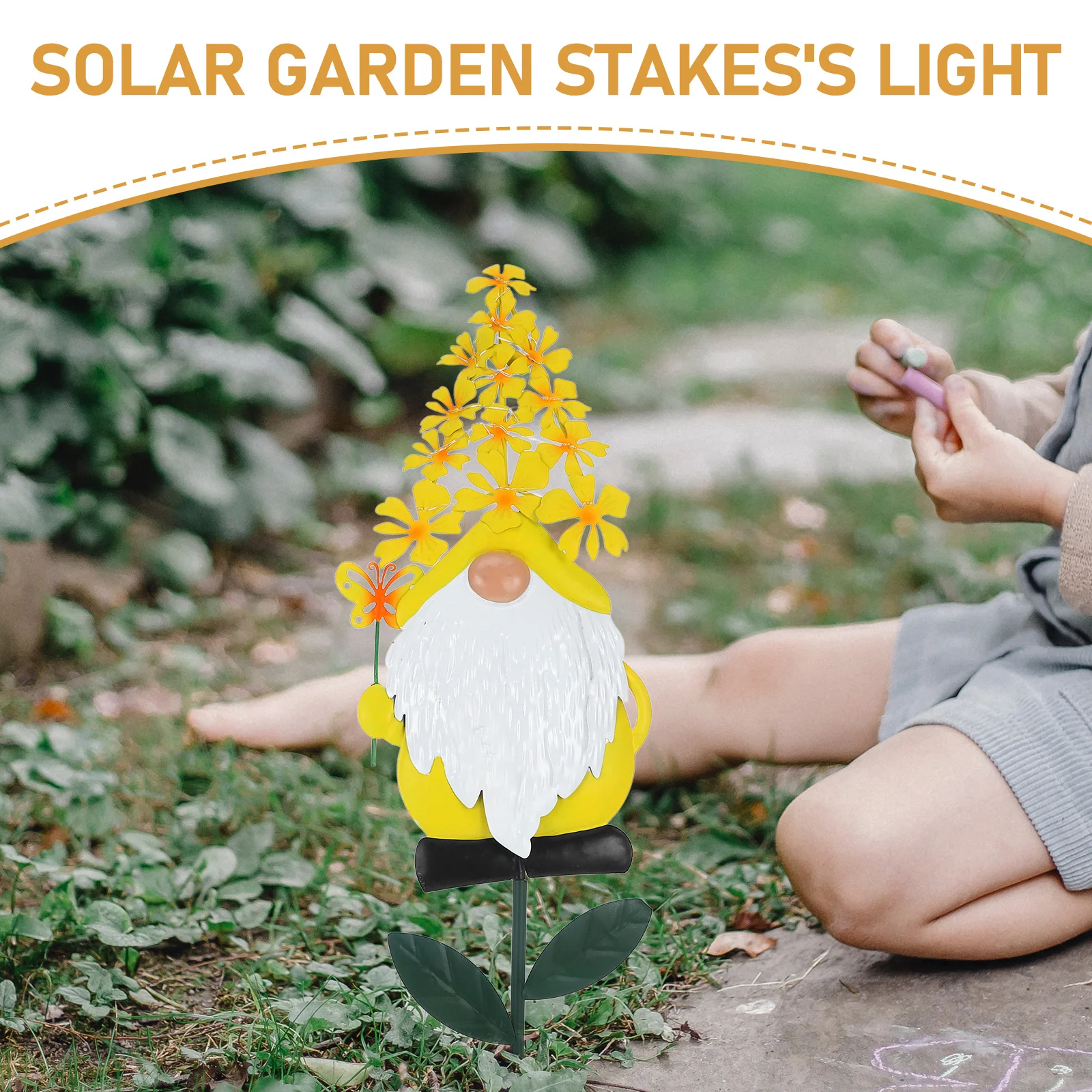 

Gnome Statue Decoration Outdoor Lawn Yard Powered Stake Light Gnomes Garden Decorations Solar Yard Decor Outdoor House Decor