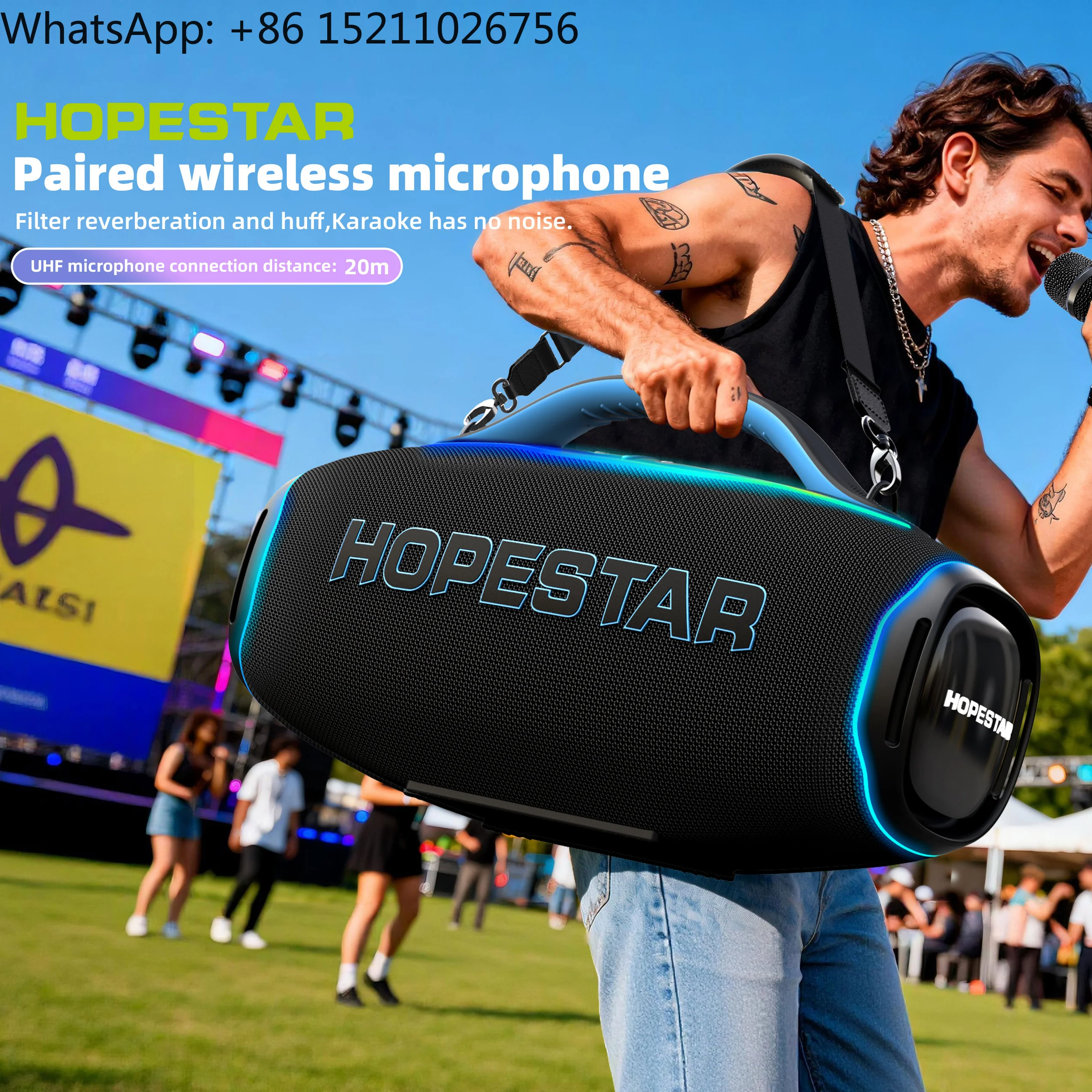 A90PRO 700W Portable Speaker RGB Lighting IPX-6 Waterproof 10000mAh Battery 2.1 Channel Three-Way Audio Outdoor Home