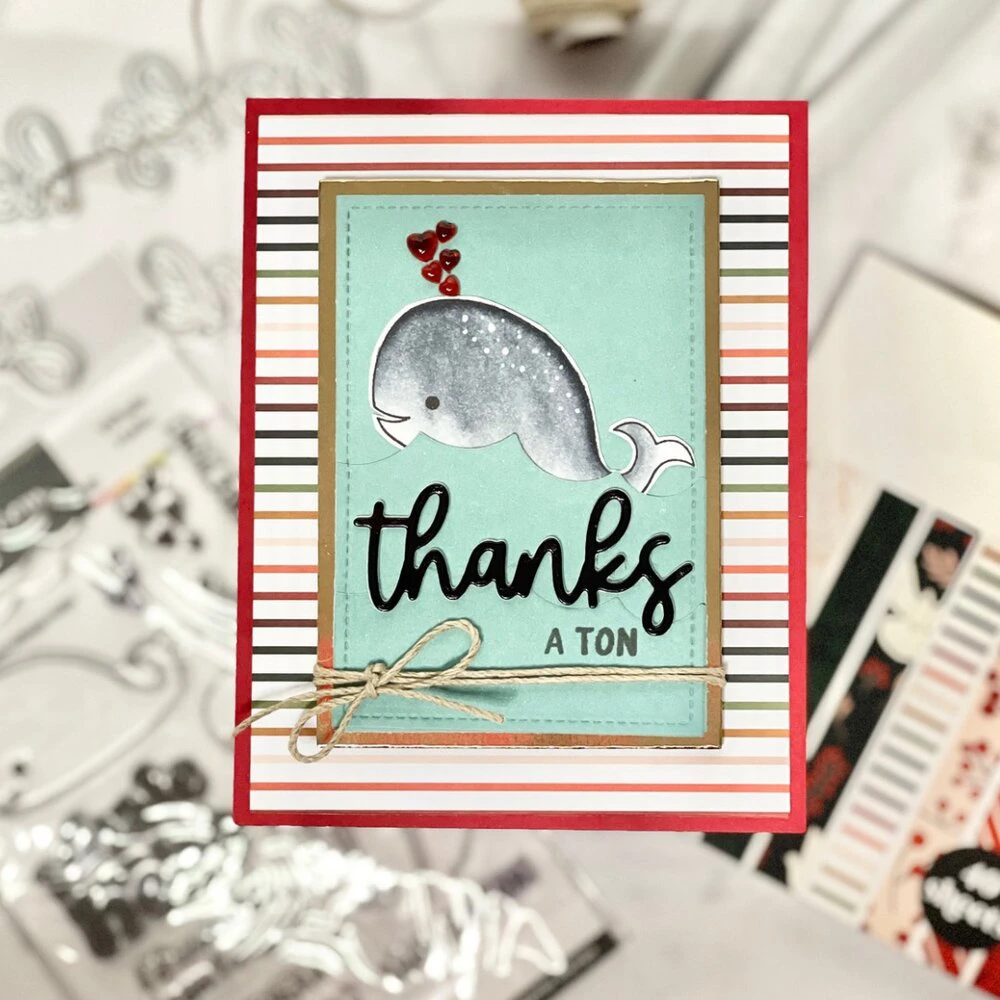 Sunshine Blooms Whale Hello Lovely Bunches Clear Stamps and Dies for DIY Scrapbooking Embossing Photo Album Decora Card Craft