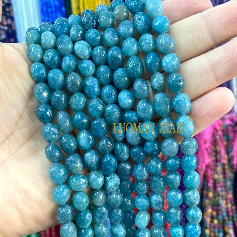 8x10MM Natuursteen Toermalijn Lavendel Aquamarijn Chalcedoon Losse Spacer Kralen voor Sieraden Maken Diy Armband Accessoires