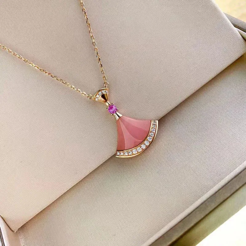 

Ожерелье из розового золота 8К с перламутром и камнем лобоне, роскошное серебряное украшение с камнем из Мозамбика, ювелирное изделие во французском винтажном стиле...