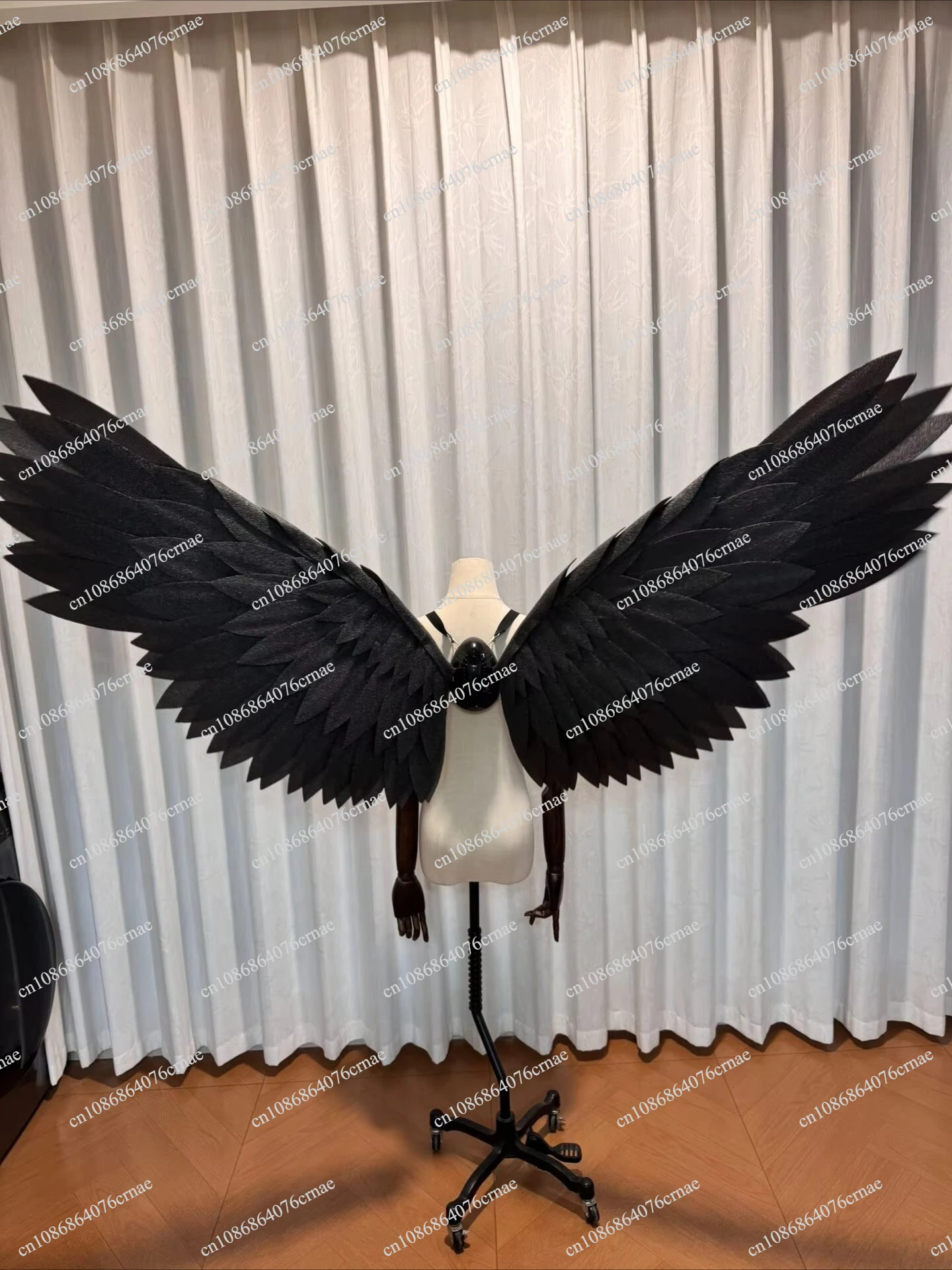 Black Remote Control Giant Electric Angel Wings Movable Mechanical Wings Cosplay Party Stage Photography Halloween Costume Prop