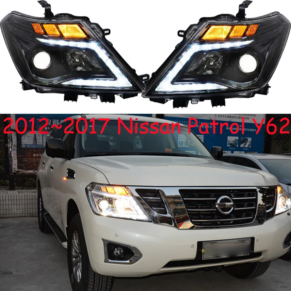 Dynamic moving car Head light For patrol Headlights Y62 2012 2013 2014 2015 2016 2017year patrol headlight DRL HI LO HID xenon