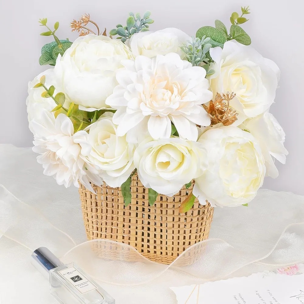 Artificial Flowers Decoration with Flower Stems for Bouquet Wedding Decorations Room Decor Home Decoration Flower Gift Boxes DIY - view 4