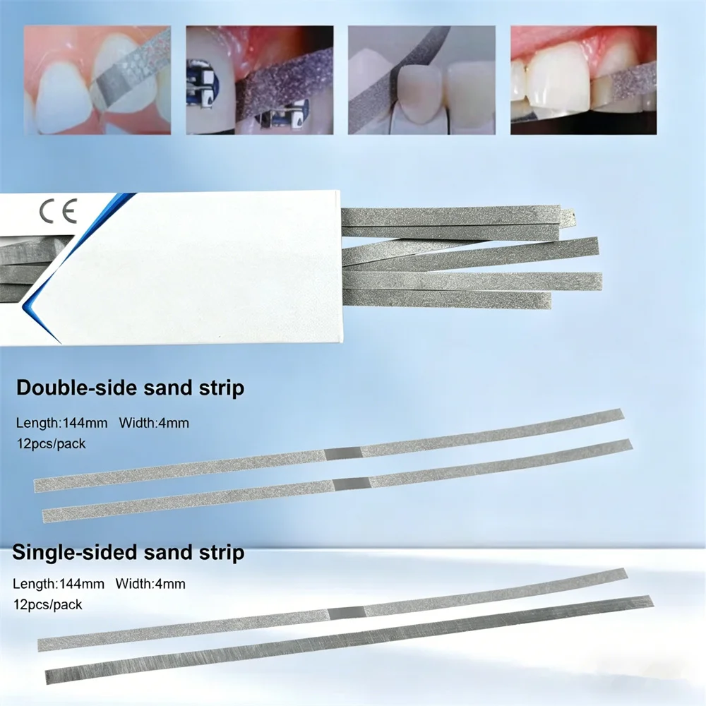 

12 шт./упак. Стоматологические металлические полировочные палочки-полоски с оксидом алюминия для шлифовки эмали зубов, инструменты для зуботехнических лабораторий