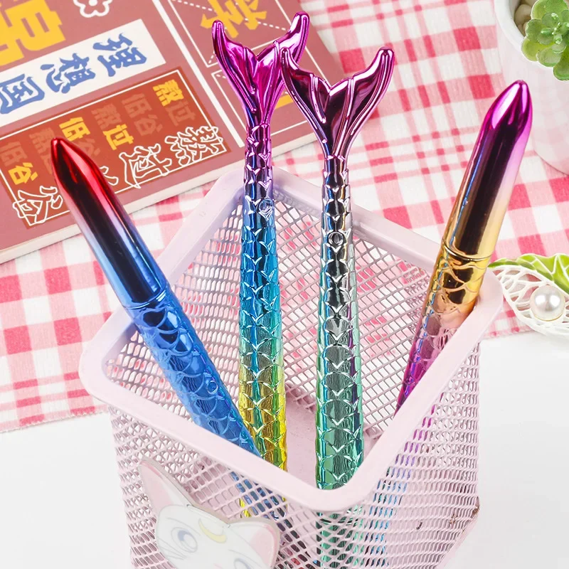 24Pcs cute new creative stationery, fishtail neutral pen, learning stationery needle pen