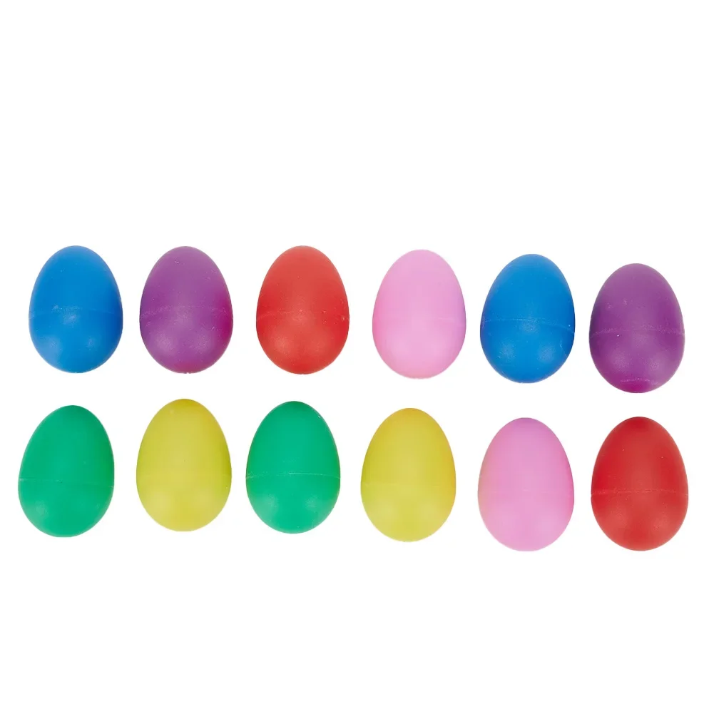 Egg Shakers Maracas Plastic Rattle Easter Sensory Toy Sound Egg 12 Pcs Musical Toys Kids Toys Latin Hand Percussion