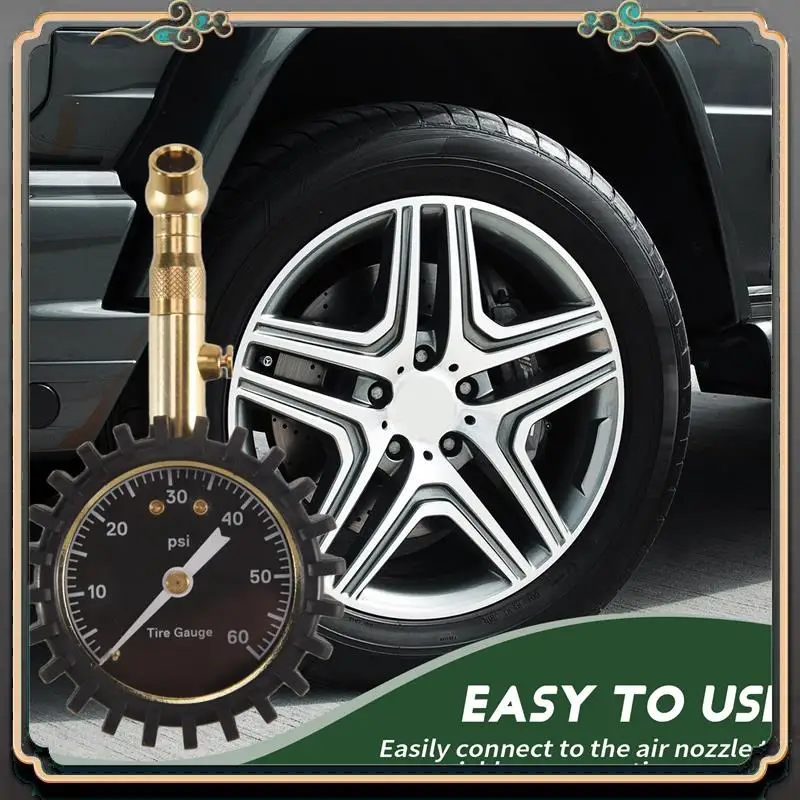 

Tire Pressure Gauge - (0-60 PSI) Heavy Duty, Accurate With Glow Dial, Low - High Air Pressure Gauge