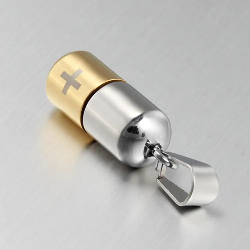 Trendy Pill Holder Pendant  Waterproof Titanium Steel Pill Pendant  Polishing Useful Pill Pendant