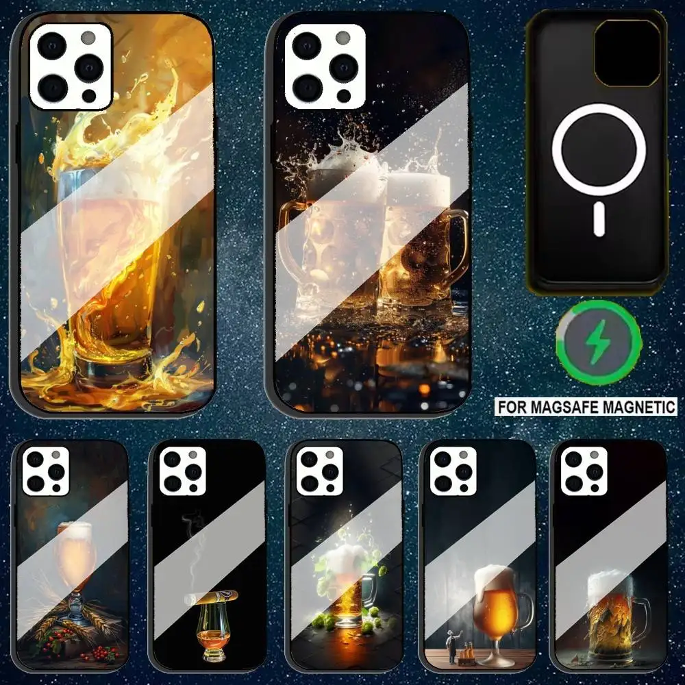 

Alcohol Art Beer Phone Case For iPhone 17,16,15,14,13,12,11,Pro,Max,Plus,Mini,SE4,E Magnetic Magsafe Wireless Charging