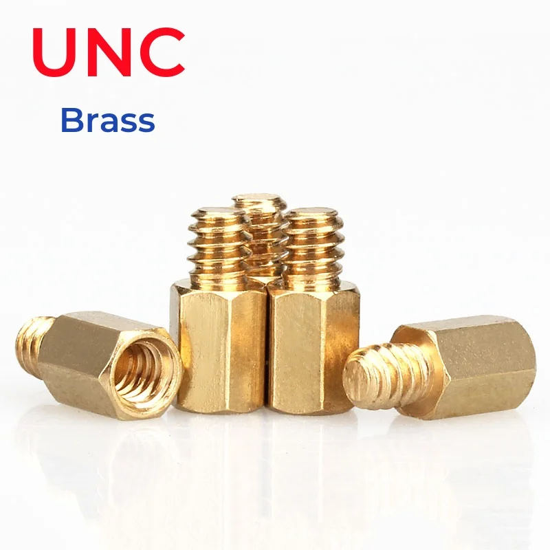 UNC 6#-32x6.4+4mm Brass Motherboard Standoffs For Atx Computer Case Motherboard Female Male Standoff Spacer