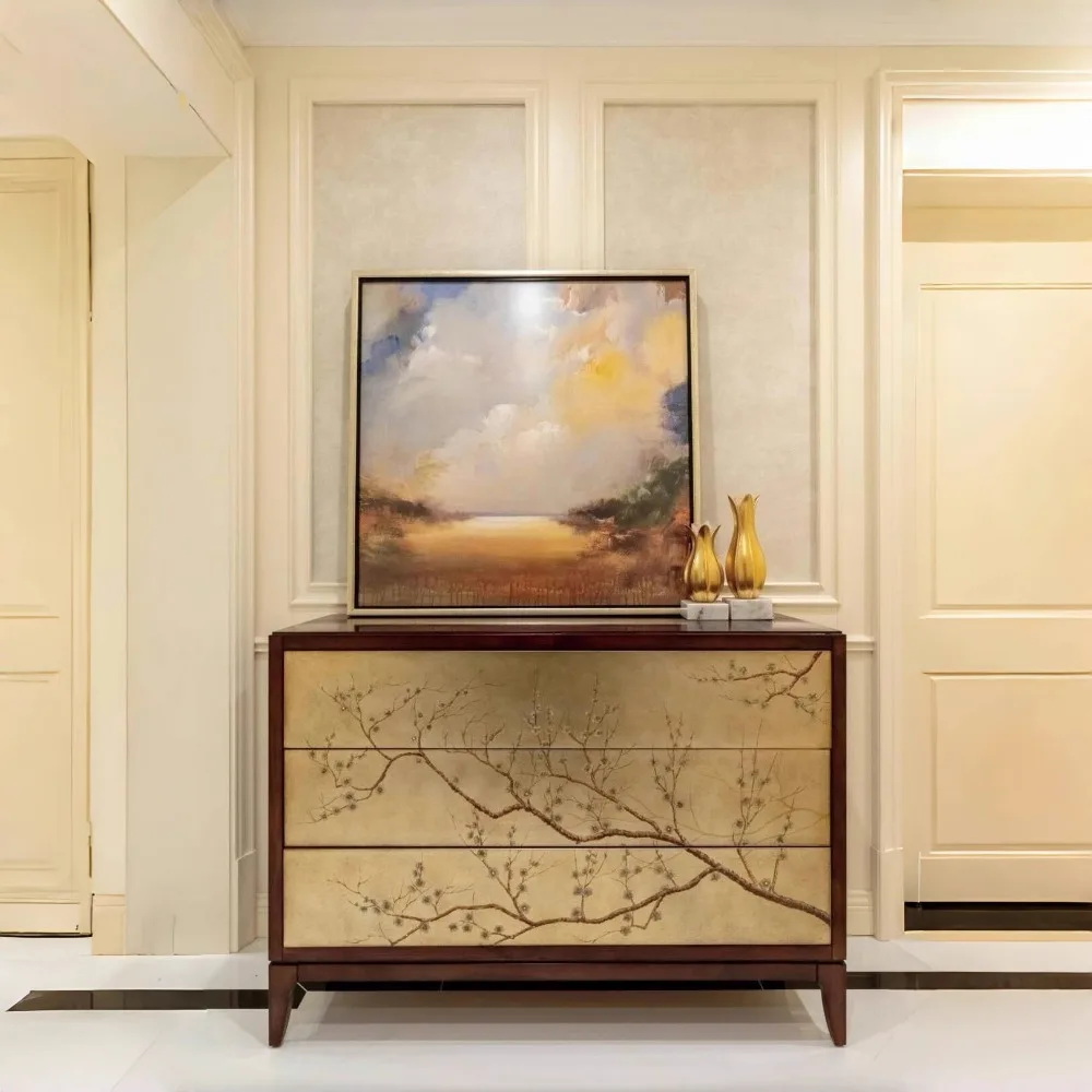 

Storage porch cabinet entry Chinese-style painted retro furniture bedroom makeup table