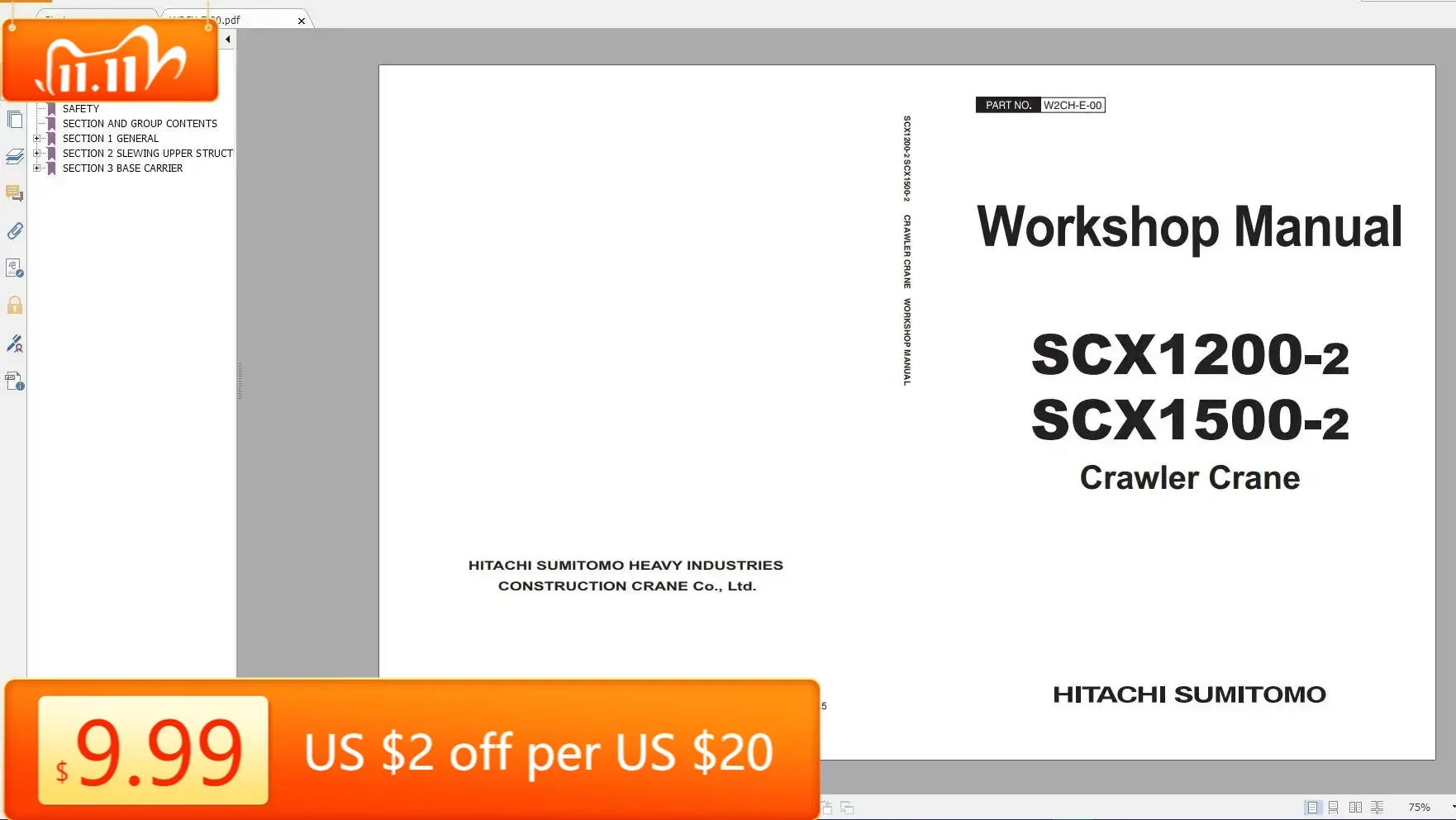 

TruckEPC TruckEPC Hitachi Sumitomo Гусеничный кран 2,2 ГБ Детали Каталог Оператор Руководство Техническое руководство и руководство по мастерской DVD