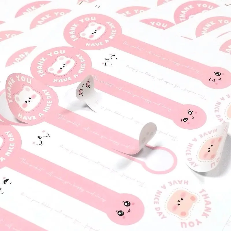 

100pcs Sheet Gift Box Food Box Sealing Sticker Cute Die Cut Label Sticker for Cake Packaging Bags
