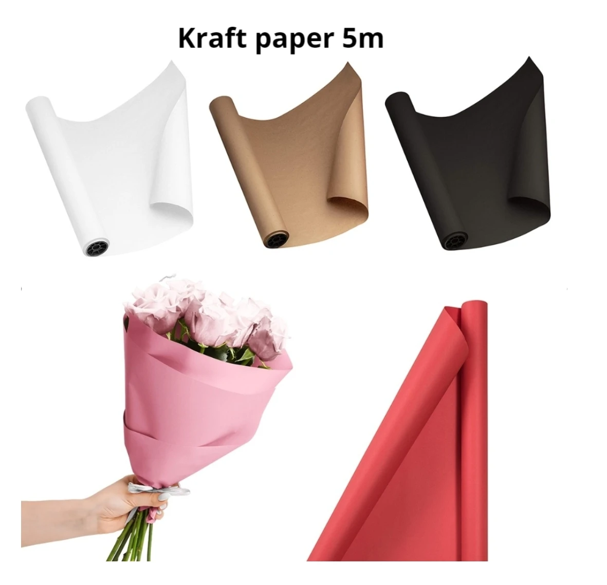 5m environment-friendly Kraft paper for gifts, crafts, transportation, bouquet packaging, painting, Etc