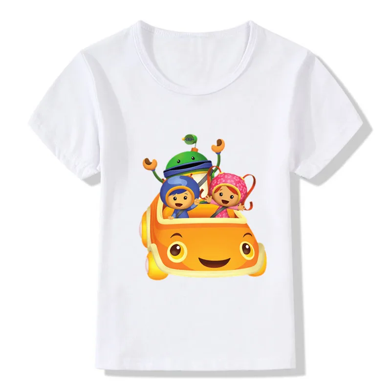 Team Umizoomi Bot MILLI Geo Cartoon Print Boys T-shirts Summer Short Sleeve Kids T shirt Baby Girls Clothes White Children Tops