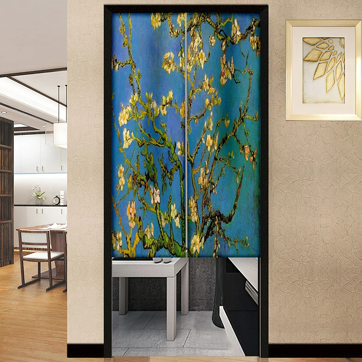 Van Gogh Oil Painting Man Print Door Curtain Hotel Room Partition Kitchen Doorway Decorative Cafe Restaurant Short Noren Decor
