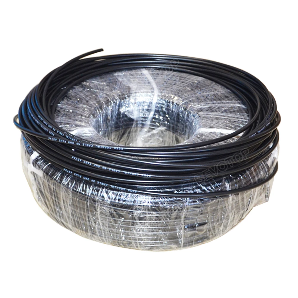 RG58 Coaxial Cable 50 Ohm 50-3 Low Loss RF Coaxial Cable Pigtail for Crimp RF Wire Connector 50CM-200M