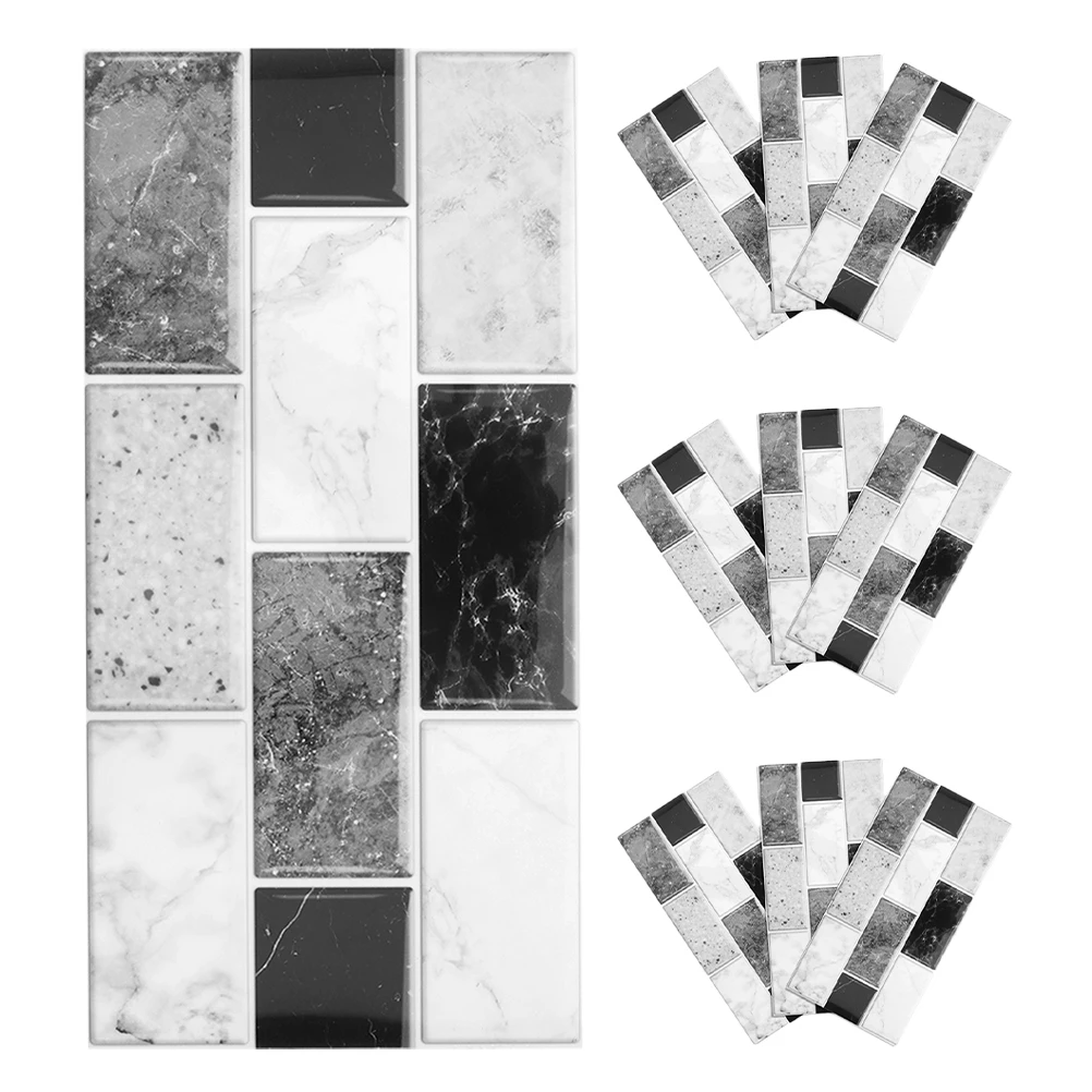 

10 Sheet Vintage Self Adhesive Tile Stickers Waterproof Peel Stick Kitchen Bathroom Backsplash Decorative Wall Tiles