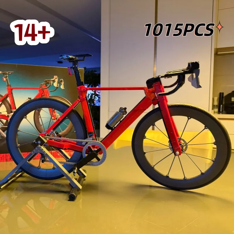 Hot Toys 2026 Popular 1015pcs Road 3D Bike Model Road Bicycle Building Block Assemble Puzzle Toys For Birthday Ornament Gifts