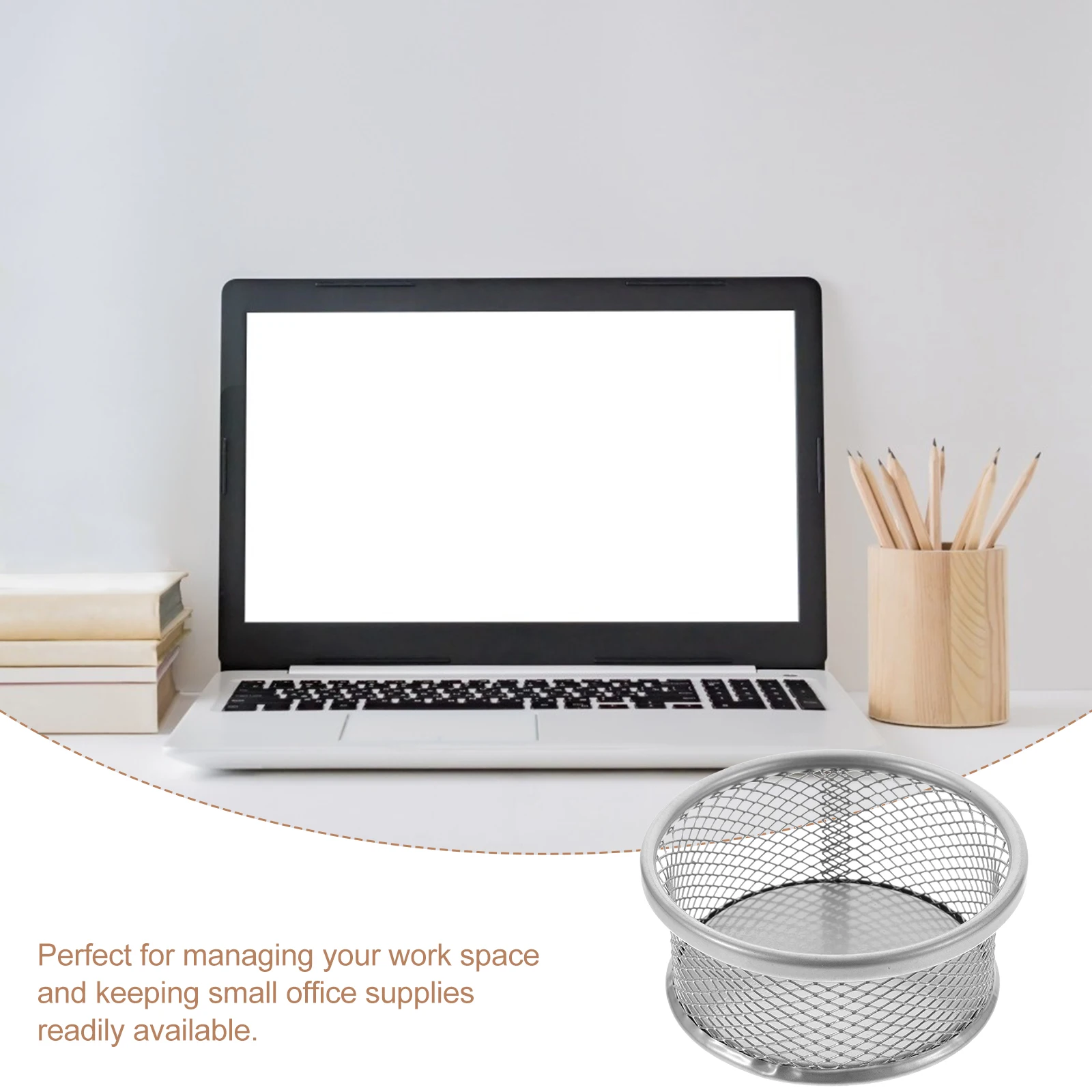 

4 Pcs Metal Pen Holder Office Document Push Clamp Desktop Mesh Dispensers Organizer Stationery Supplies Silver Ergonomic