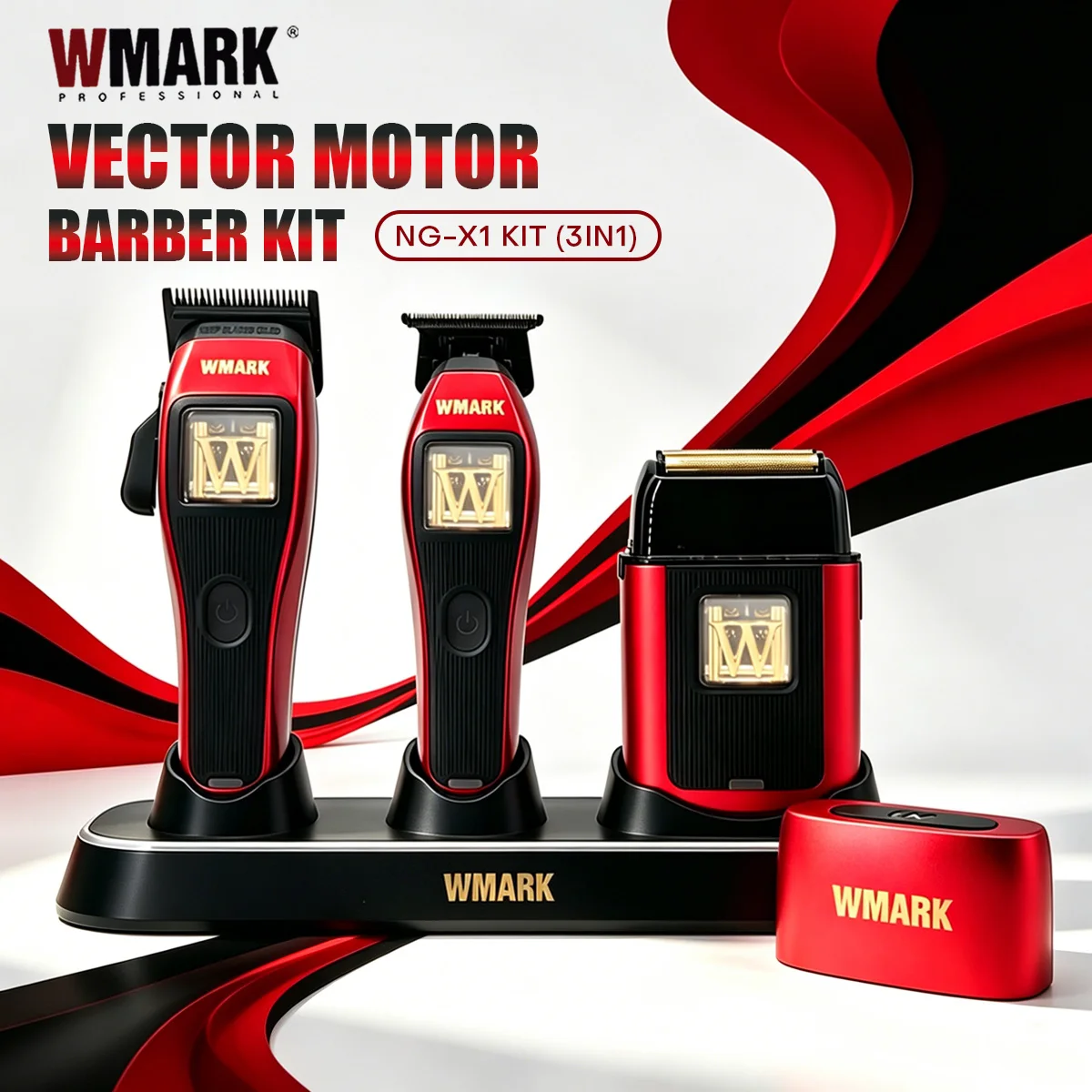 Hair Trimmer Max 10000 RPM Vector Motor 3 in 1 Barber Kit Professional Hair Clipper Trimmer Shaver Set for Salon NG-X1 KIT