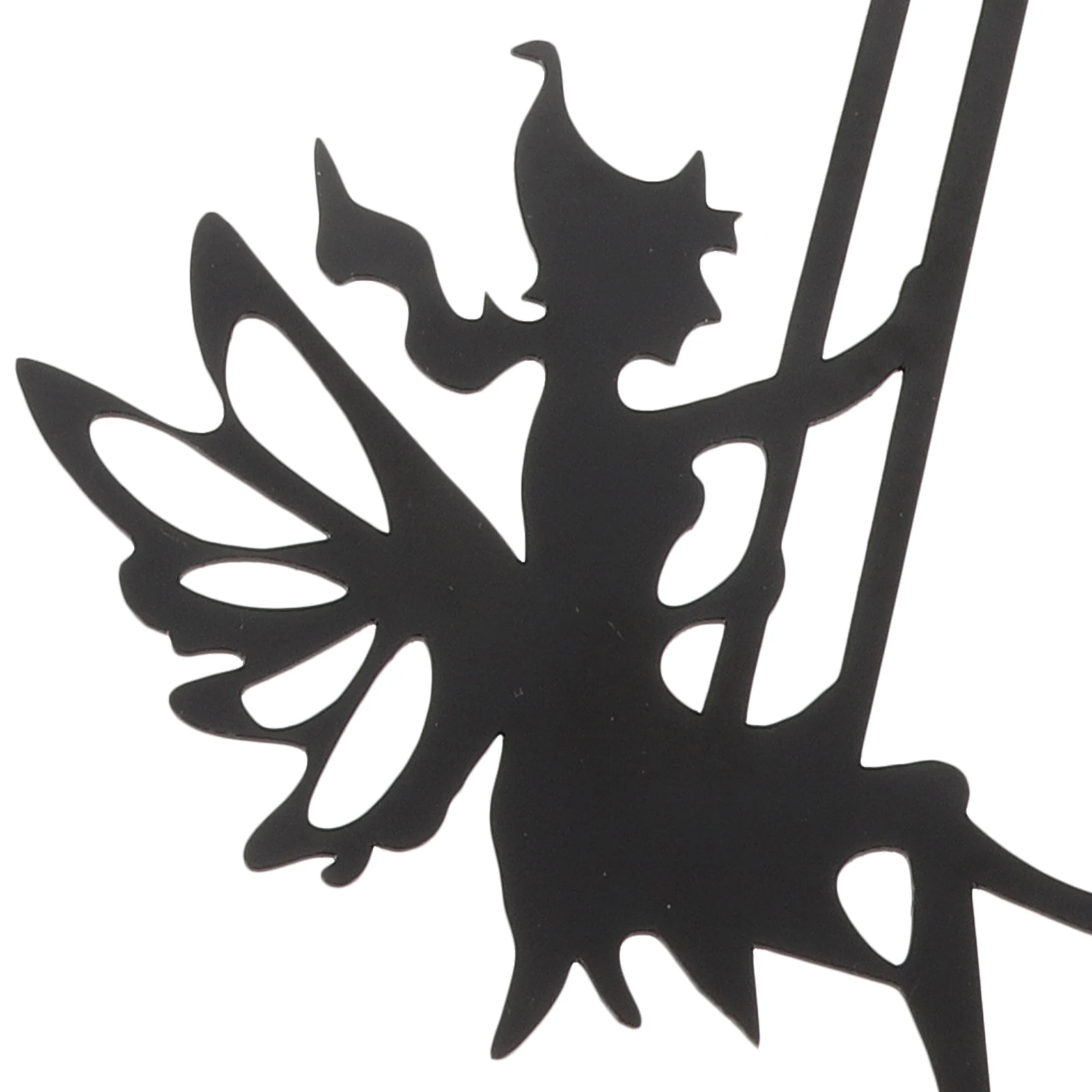 

Wrought Iron Swing Pendant Black Metal Fairy Statue Garden Wall Stake Decor Sculpture Charm Outdoor